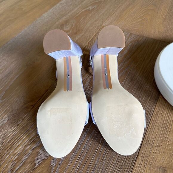 SAM EDELMAN Yaro Strappy High Heel Sandals In Lilac - Picture 8 of 9